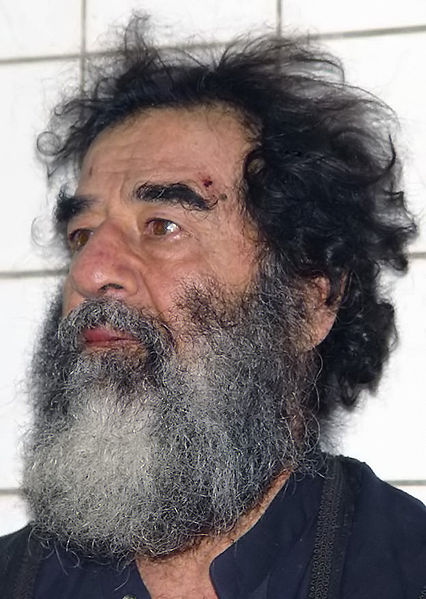 bearded Saddam Hussein after capture