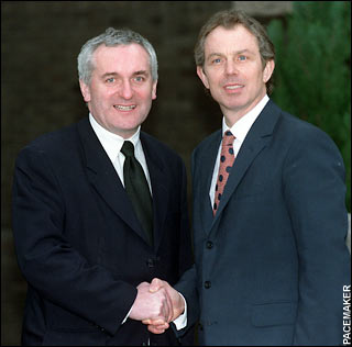 Tony Blair with Bertie Ahern