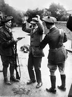 Civilian questioned by Black and Tans