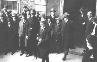 Kevin O'Higgins and Collins following handover of Dublin Castle